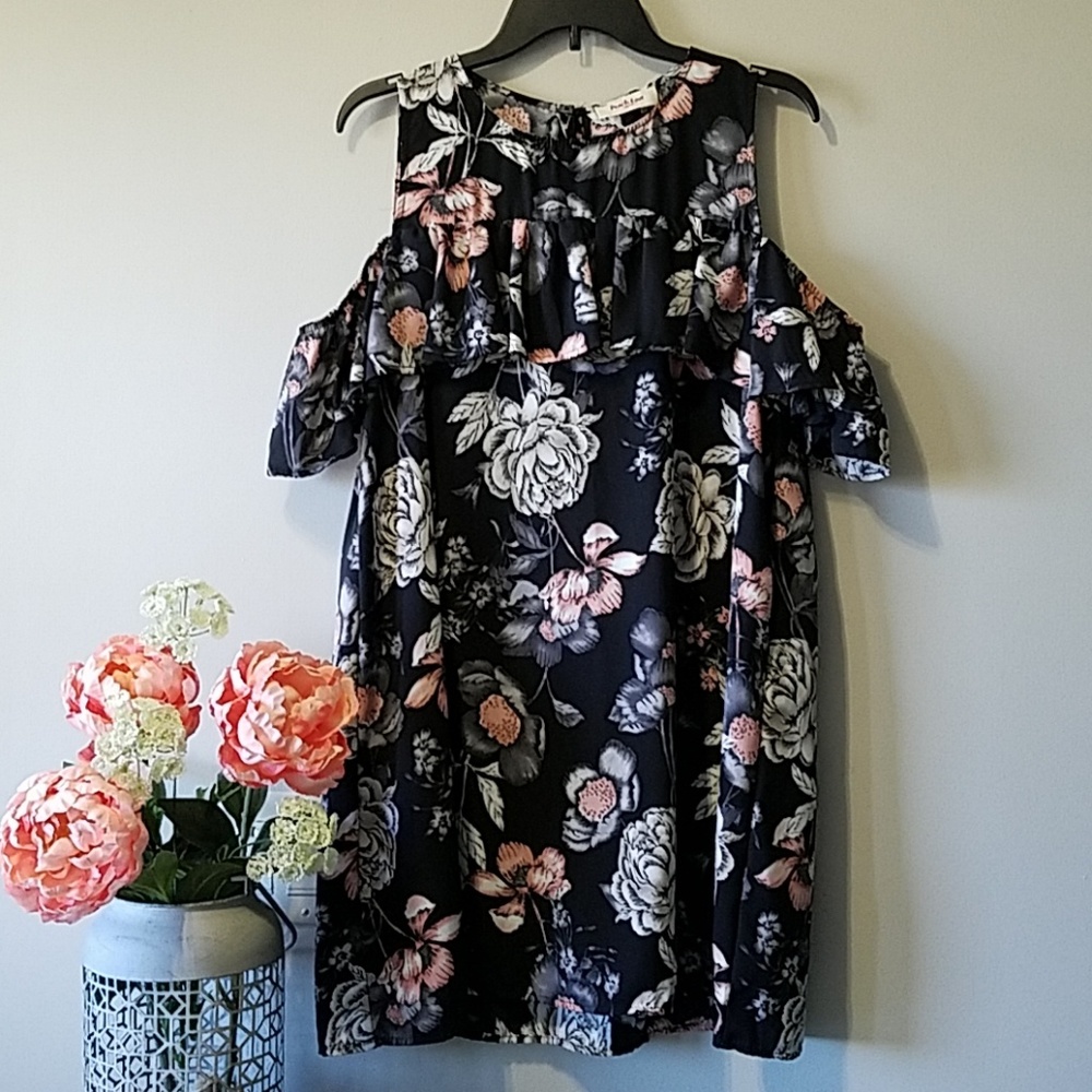 NWOT Peach Love Cold-shoulder Dress